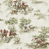 Horse Race Rosemary & Garnet by Harry & Grace Peel and Stick Toile Wallpaper – Harry & Grace HG13804