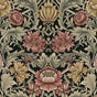 Acanthus Floral Cameo peel and stick wallpaper in ebony with vintage floral and acanthus foliage pattern