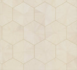 Hexagram Wood Veneer Ivory Wallpaper with Geometric Hexagon Pattern, Feature Wall Style - York HO2101GV