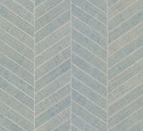 Atelier Herringbone Lagoon Wallpaper with Metallic Raffia Grasscloth Feature Wall - York HO2106GV