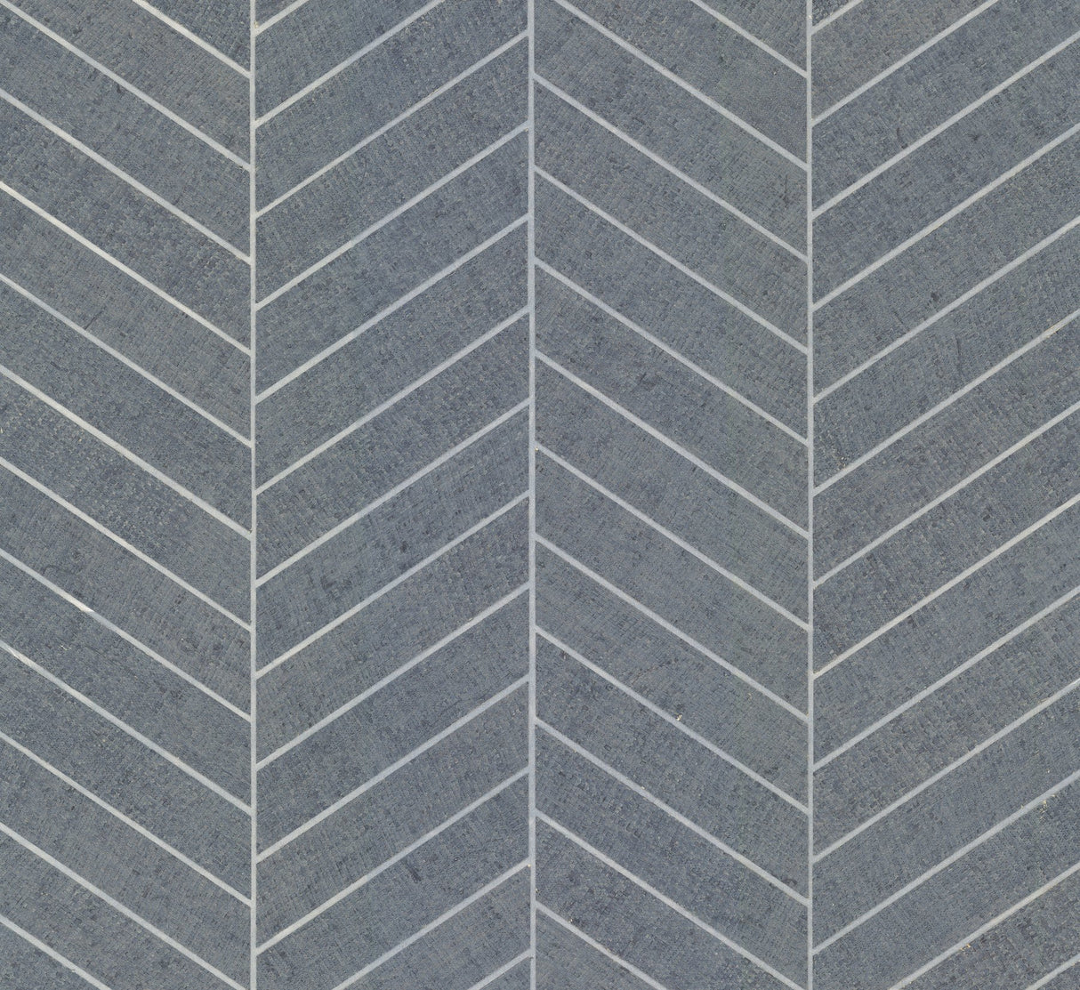 Atelier Herringbone Steel Blue Wallpaper with Metallic Feature Wall Grasscloth - York HO2107GV