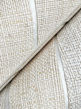 Atelier Herringbone White Wallpaper with Metallic Raffia Grasscloth Feature Wall - York HO2108GV