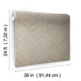 Atelier Herringbone Linen Wallpaper with Raffia Grasscloth Chevron Pattern, Feature Wall Style - York HO2109GV