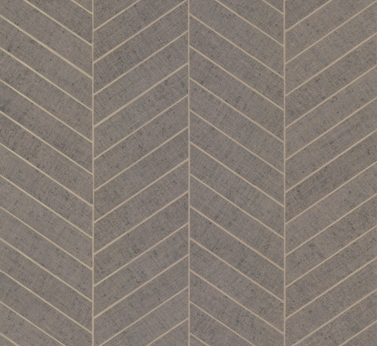 Atelier Herringbone Natural Grey Raffia Grasscloth Wallpaper with Metallic Feature Wall Style - York HO2110GV