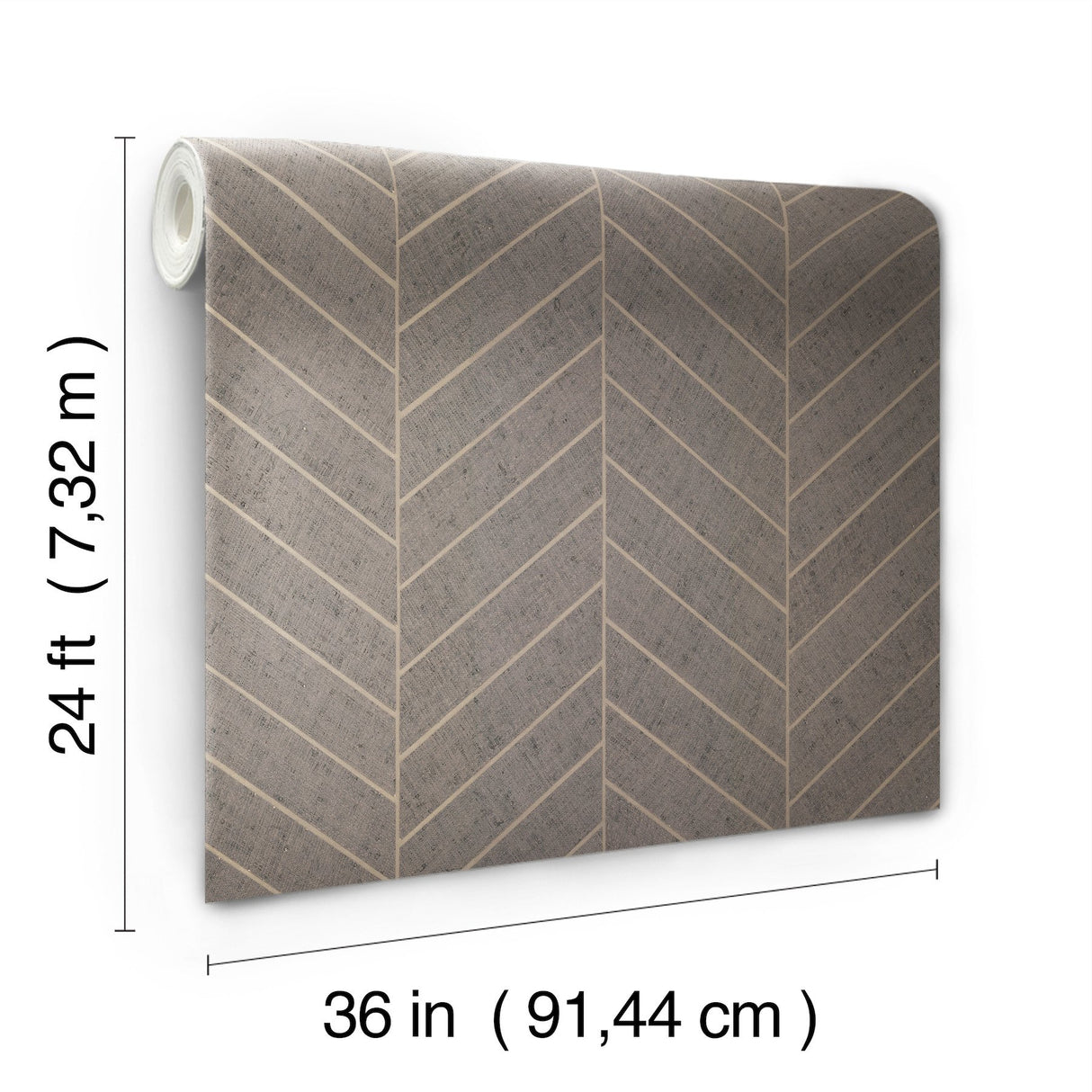 Atelier Herringbone Natural Grey Raffia Grasscloth Wallpaper with Metallic Feature Wall Style - York HO2110GV