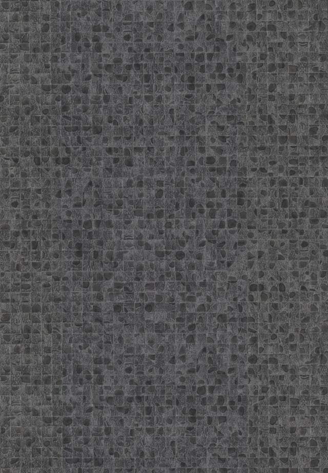 Leather Lux Grey Textured Wallpaper with High-Gloss Grid Pattern - York HO2119