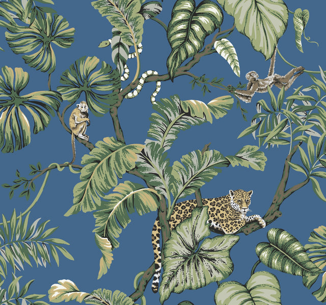 Jungle Cat Blue Wallpaper