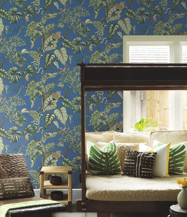 Jungle Cat Blue Wallpaper