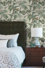 Jungle Cat Beige Wallpaper with Tropical Jungle Animals Pattern - York HO2144