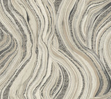 Streaming Cheetah Linen Wallpaper with Marble Veining Animal Motif - York HO2171