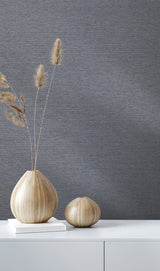Varna Deep Navy Textured Wallpaper with Woven Look - York HW3660R