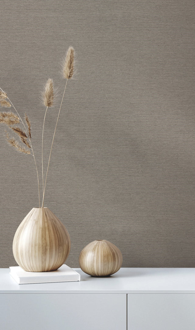 Varna Pigeon Textured Wallpaper with Woven Textile Look - York HW3669R