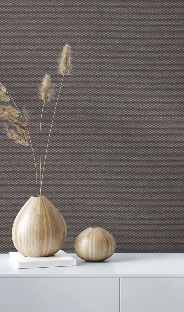 Varna Raisin Textured Wallpaper with QuietWall Textile Style - York HW3671R