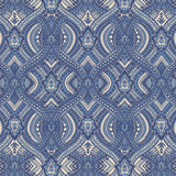 Ogee Navy Blue Peel and Stick Wallpaper by Hoopla Walls - HWA1036PU