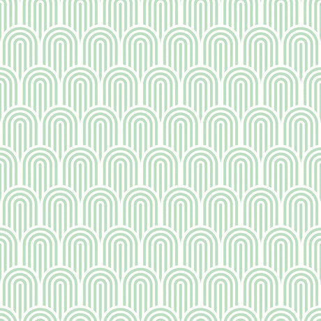 Retro Arch Mint Green Peel and Stick Wallpaper by Hoopla Walls - HWA1070PU
