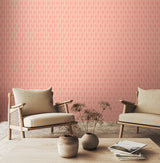 Retro Arch Blush Pink by Hoopla Walls Retro Geometric Arch Pattern Peel and Stick Fully Removable Non-Woven Wallpaper - WallPops HWA1072PU