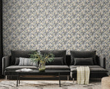 Chunky Flower Black & White by Hoopla Walls Modern Botanical Peel and Stick Removable Wallpaper - HWA1150PU