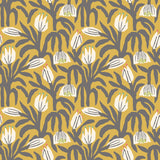 Chunky Flower Mustard Peel and Stick Wallpaper by Hoopla Walls - HWA1154PU