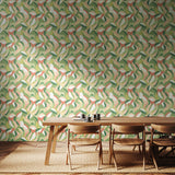 Leafy Patchwork Olive & Blush by Hoopla Walls Modern Botanical Leaves Peel and Stick Wallpaper Roll 19.7 in x 18 ft Covers 29.6 sq ft - HWA1160PU