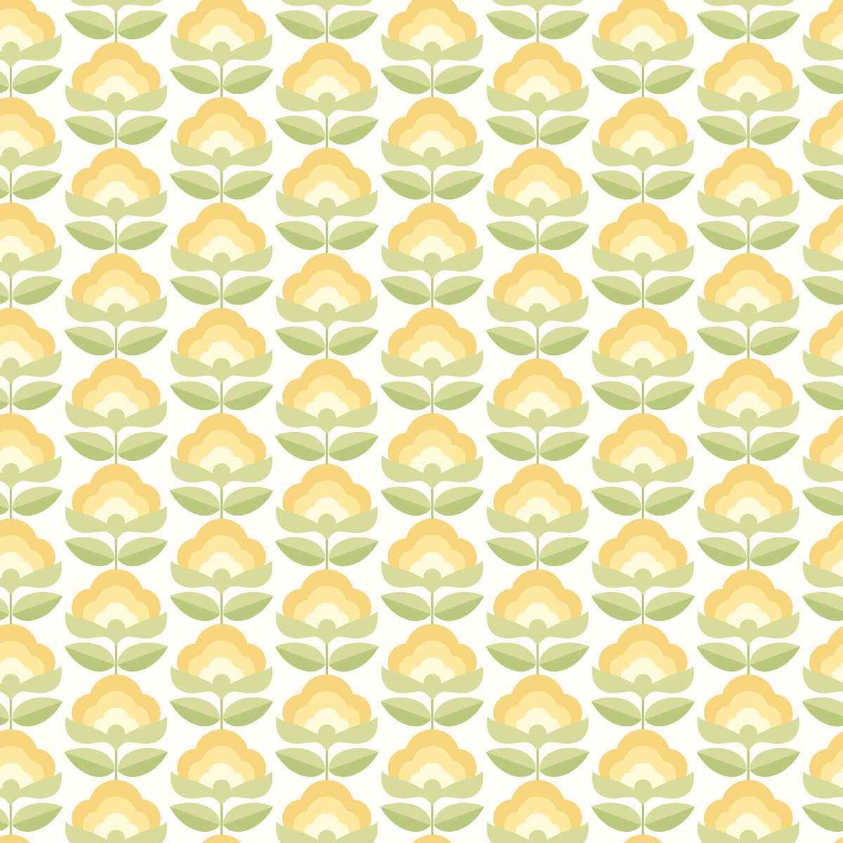 Retro Flower Sunshine Peel and Stick Wallpaper by Hoopla Walls - HWA1170PU