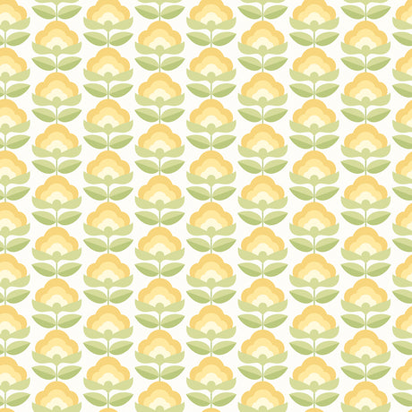 Retro Flower Sunshine Peel and Stick Wallpaper by Hoopla Walls - HWA1170PU