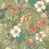 Oasis Olive and Citrus Peel and Stick Wallpaper by Hoopla Walls - HWA1204PU