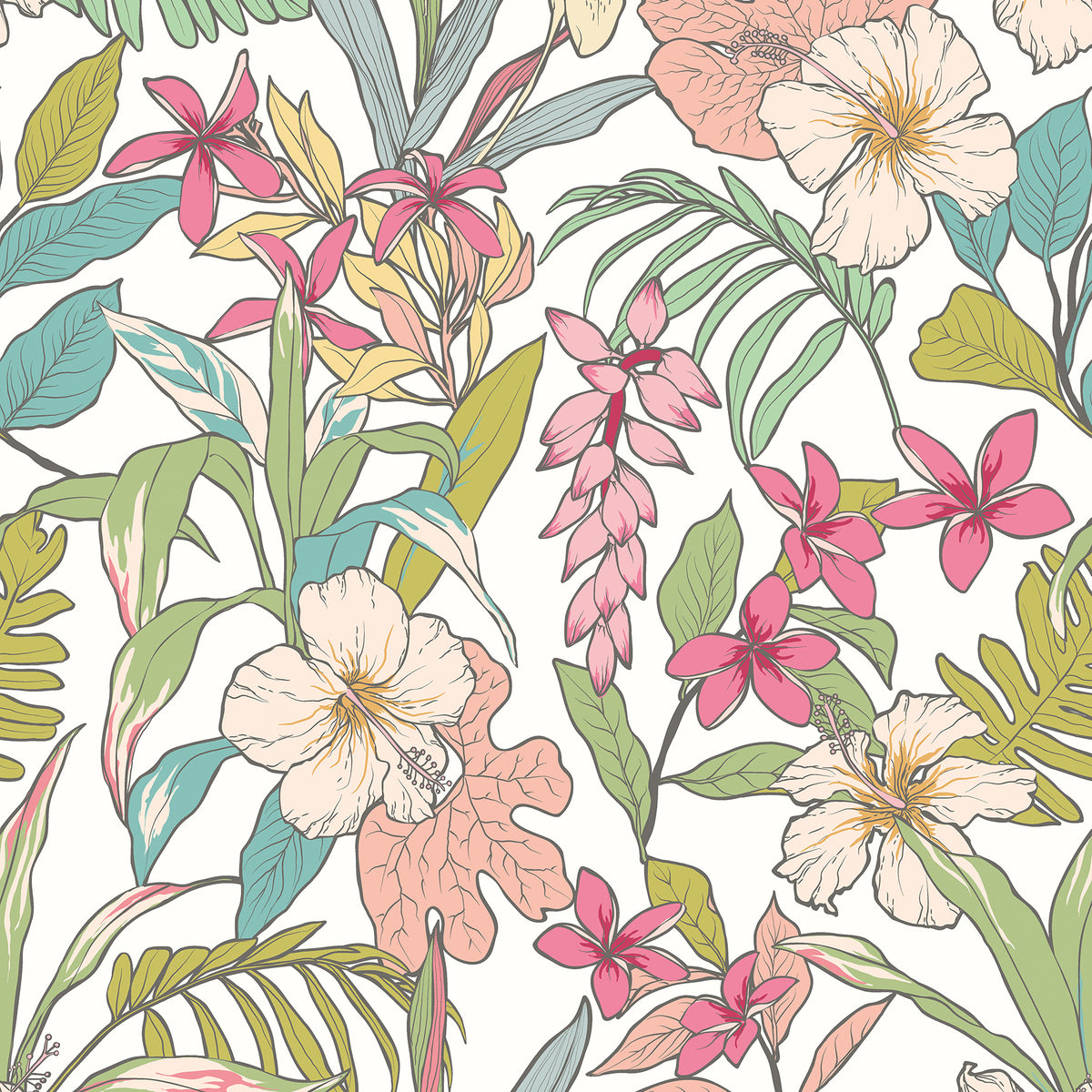 Oasis Apple and Rose Peel and Stick Wallpaper by Hoopla Walls - HWA1207PU
