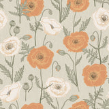 Poppy Field Spice Peel & Stick Wallpaper with Bohemian Botanical Floral Pattern - NuWallpaper JHS5026