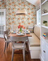 Poppy Field Spice Peel & Stick Wallpaper with Bohemian Botanical Floral Pattern - NuWallpaper JHS5026