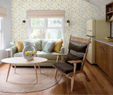 Poppy Field Aqua Peel & Stick Wallpaper with Bohemian Botanical Flower Pattern - Brewster JHS5027