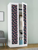 Poppy Field Navy Pink Peel & Stick Wallpaper with Bohemian Botanical Floral - NuWallpaper JHS5028