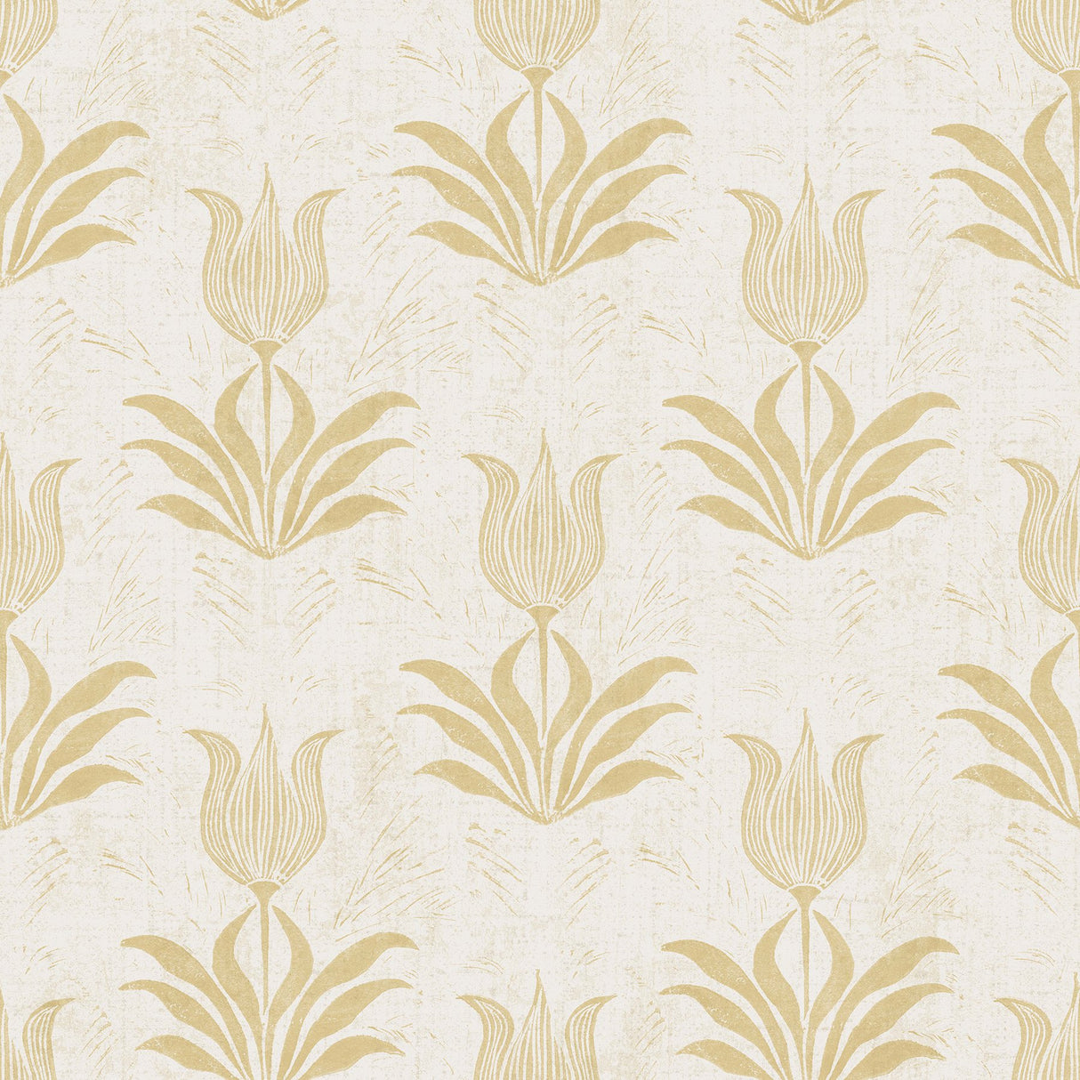 Parrot Tulip Mustard Peel & Stick Wallpaper with Botanical Floral Pattern, Bohemian Style - JHS5032