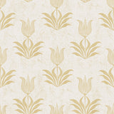 Parrot Tulip Mustard Peel & Stick Wallpaper with Botanical Floral Pattern, Bohemian Style - JHS5032