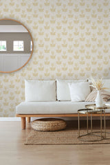 Parrot Tulip Mustard Peel & Stick Wallpaper with Botanical Floral Pattern, Bohemian Style - JHS5032