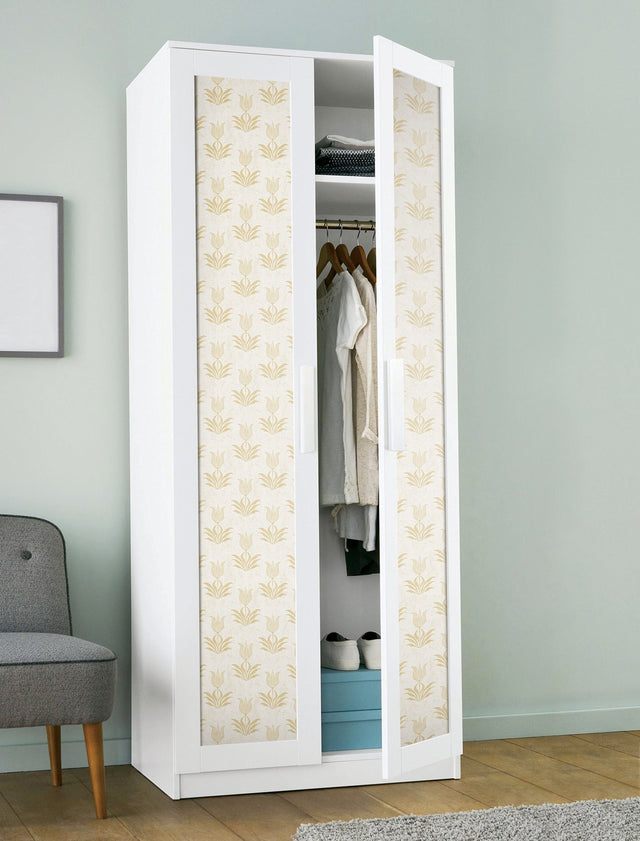 Parrot Tulip Mustard Peel & Stick Wallpaper with Botanical Floral Pattern, Bohemian Style - JHS5032