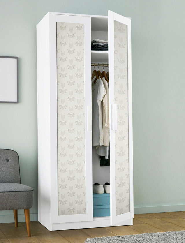Parrot Tulip Grey Peel & Stick Wallpaper with Botanical Floral Motif, Bohemian Style - NuWallpaper JHS5033
