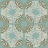 Superbloom Aqua Chocolate Peel & Stick Wallpaper with Bohemian Medallions - NuWallpaper JHS5036