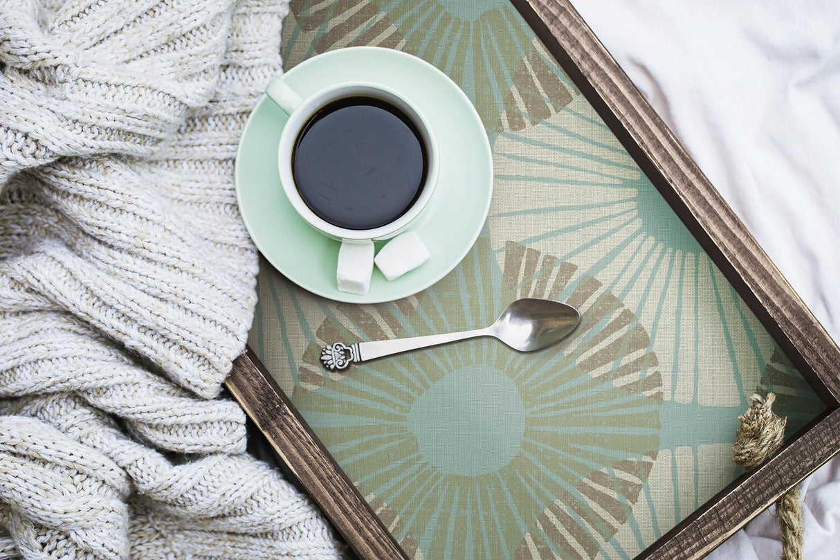 Superbloom Aqua Chocolate Peel & Stick Wallpaper with Bohemian Medallions - NuWallpaper JHS5036