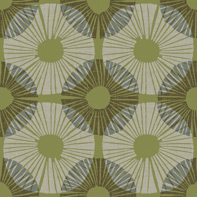 Superbloom Lime Peel & Stick Wallpaper with Bohemian Medallions Pattern - JHS5037