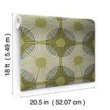 Superbloom Lime Peel & Stick Wallpaper with Bohemian Medallions Pattern - JHS5037
