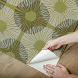 Superbloom Lime Peel & Stick Wallpaper with Bohemian Medallions Pattern - JHS5037