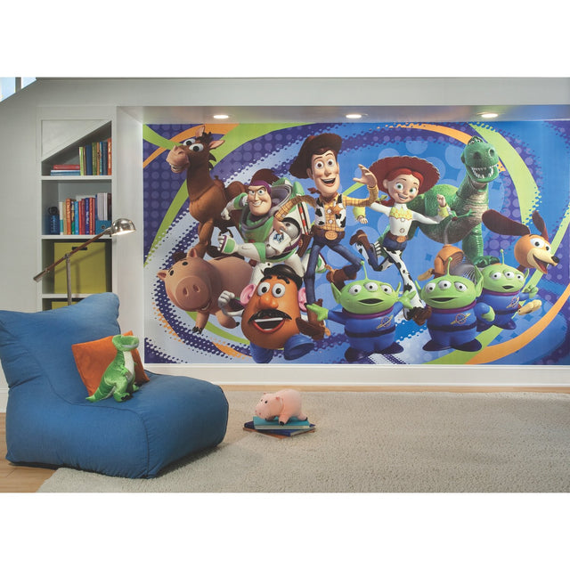 Toy Story 3 Multicolor Chair Rail Wall Mural with Whimsical Licensed Novelty Style - York JL1204M