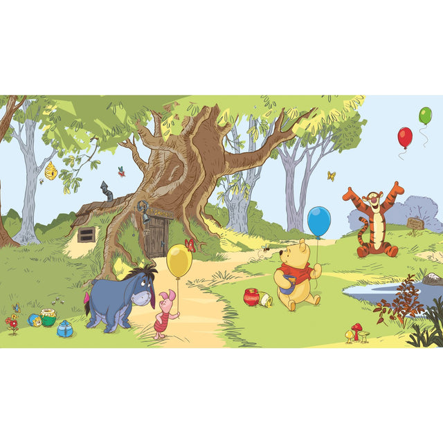 Pooh & Friends Chair Rail Multicolor Wall Mural with Kids Licensed Novelty Pattern - York JL1220M