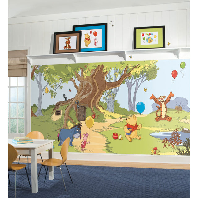 Pooh & Friends Chair Rail Multicolor Wall Mural with Kids Licensed Novelty Pattern - York JL1220M