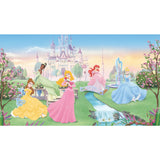 Dancing Princess Multicolor Chair Rail Prepasted Wall Mural with Whimsical Licensed Novelty Style - York JL1228M