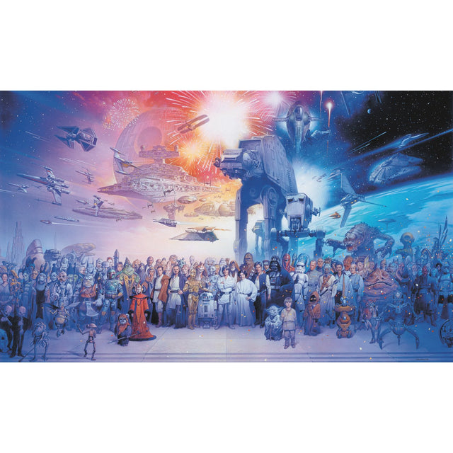 Star Wars Saga Chair Rail Wall Mural, Multicolor with Character Collage Novelty - York JL1230M