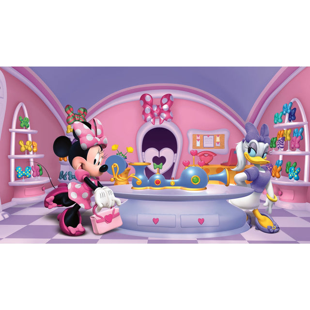 Minnie Fashionista Multicolor Wall Mural with Licensed Kids Novelty Pattern - York JL1302M