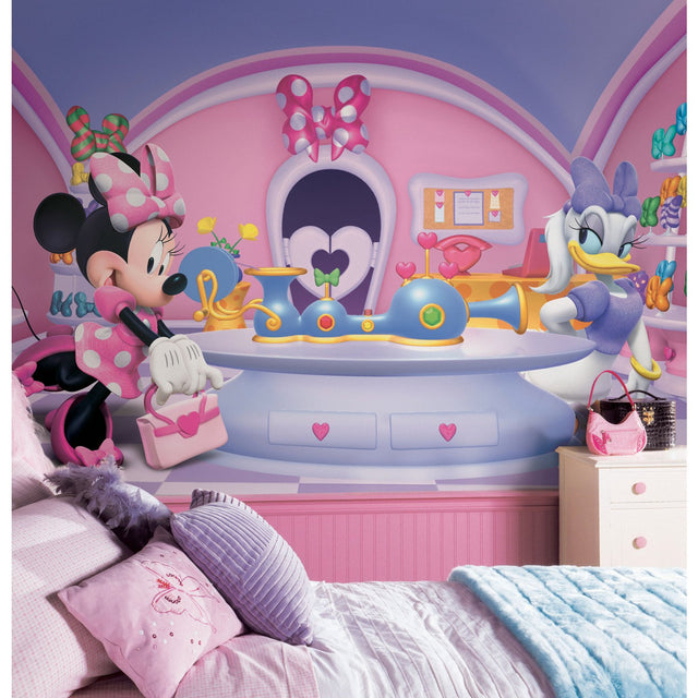 Minnie Fashionista Multicolor Wall Mural with Licensed Kids Novelty Pattern - York JL1302M