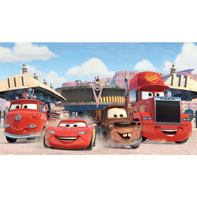Cars Friends To The Finish Multicolor XL Chair Rail Prepasted Wall Mural with Whimsical Licensed Novelty Style - York JL1303M