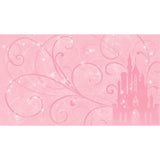 Princess Scroll Castle Pink Chair Rail Prepasted Wall Mural with Sparkling Swirl Castle Pattern - York JL1316M
